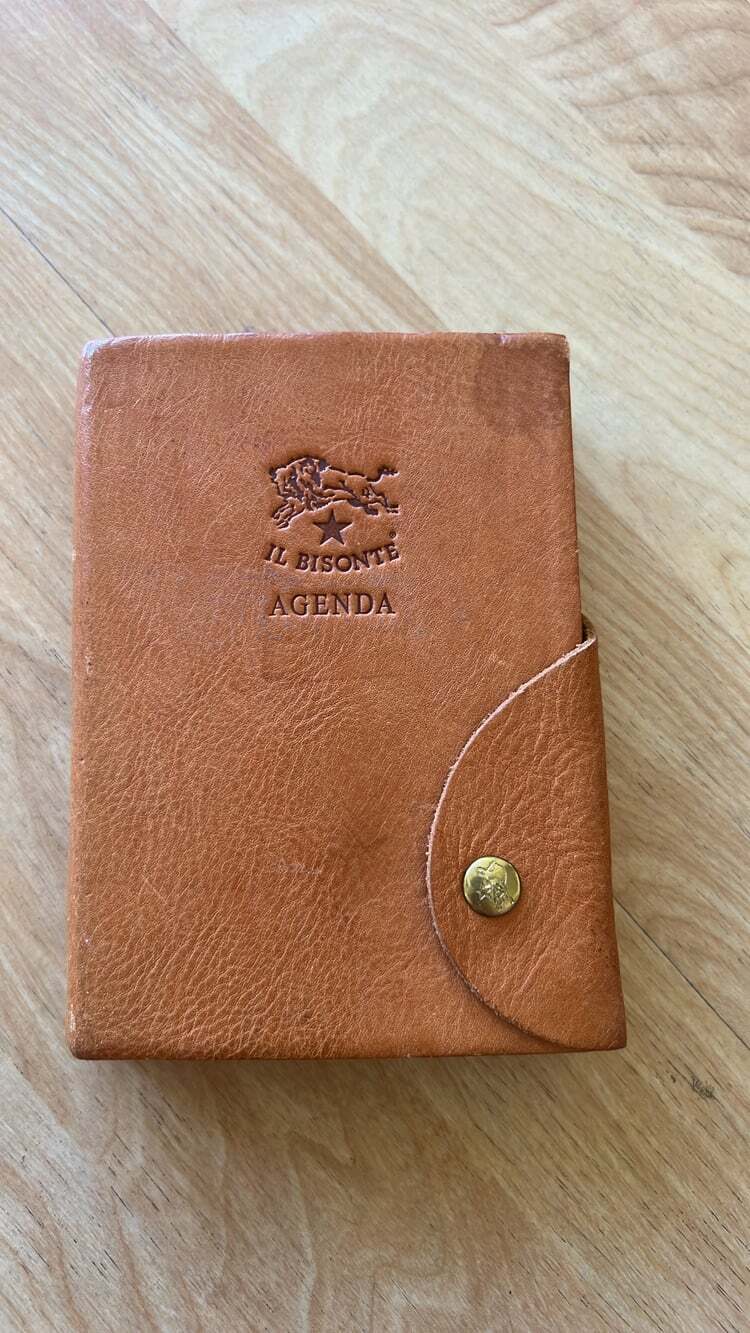 Il Bisonte Leather Agenda Cover Snap Planner Brown Italy